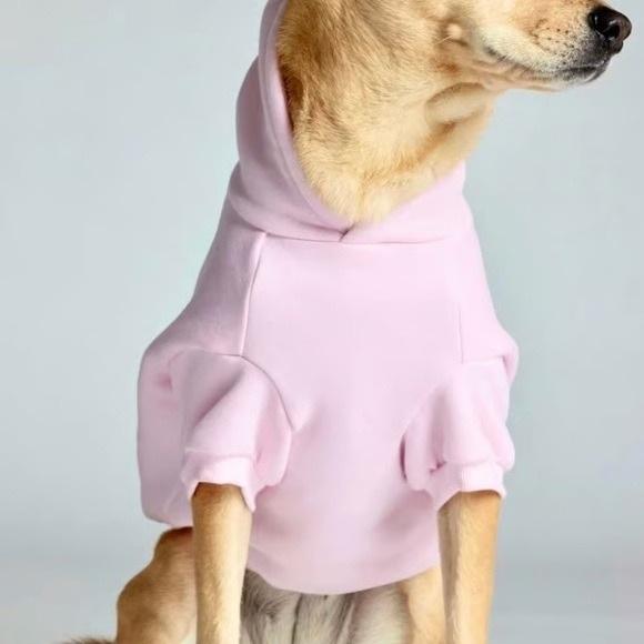 NWT Comfrt M Minimalist Paw Dog Hoodie Powder Pink 133184