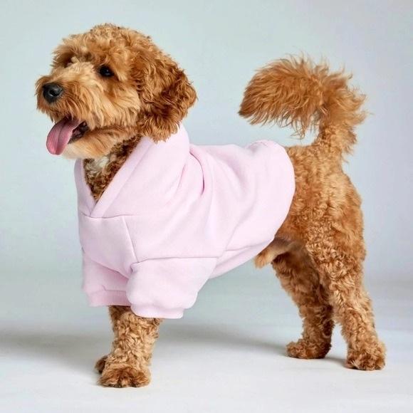 NWT Comfrt M Minimalist Paw Dog Hoodie Powder Pink 133184