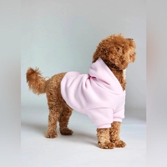 NWT Comfrt M Minimalist Paw Dog Hoodie Powder Pink 133184