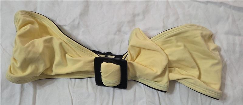 NWT Rachel Pally S Sardinia Yellow Black Buckle Bandeau Bikini Swim Top 133188