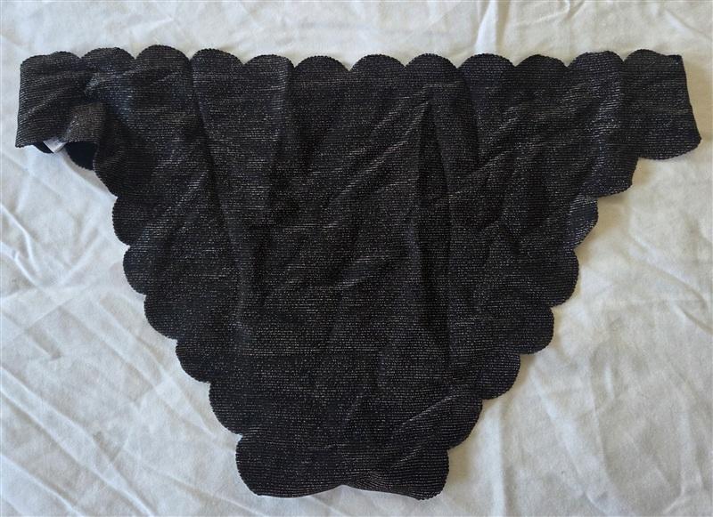NWT Pilyq S Midnight Black Seamless Scalloped Bikini Bottom Black 133189
