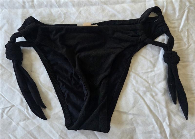 NWT Pilyq S Black Suede Side-Tie Bikini Bottom Swimsuit 133192