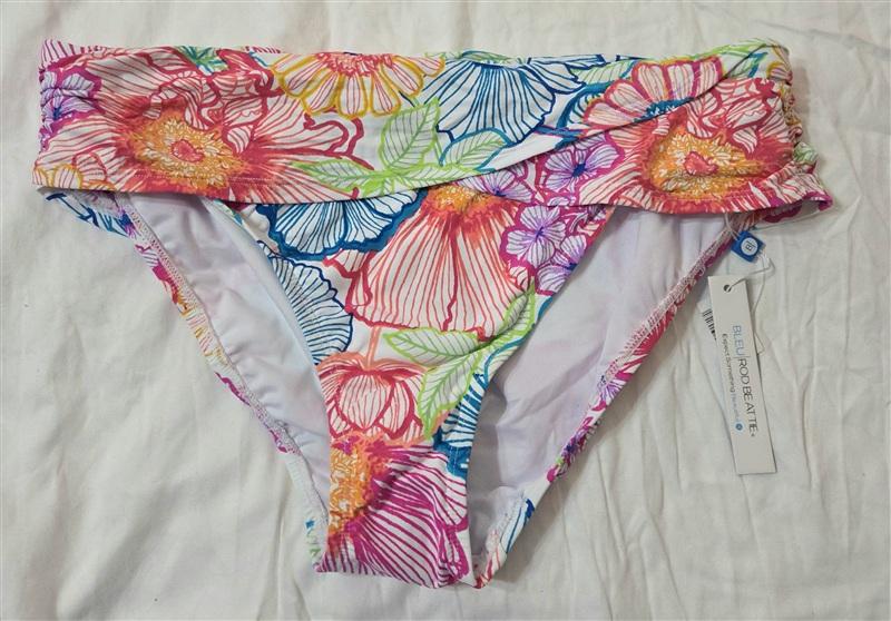 NWT Bleu Rod Beattie 12 Poppy Floral Banded Bikini Swim Bottom 133195