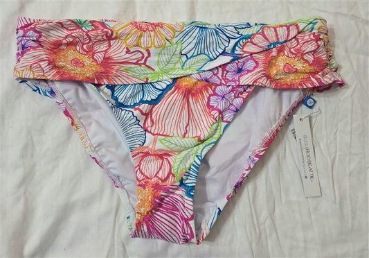NWT Bleu Rod Beattie 12 Poppy Floral Banded Bikini Swim Bottom 133195