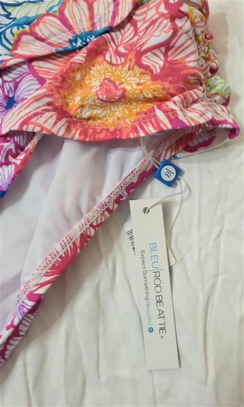 NWT Bleu Rod Beattie 12 Poppy Floral Banded Bikini Swim Bottom 133195