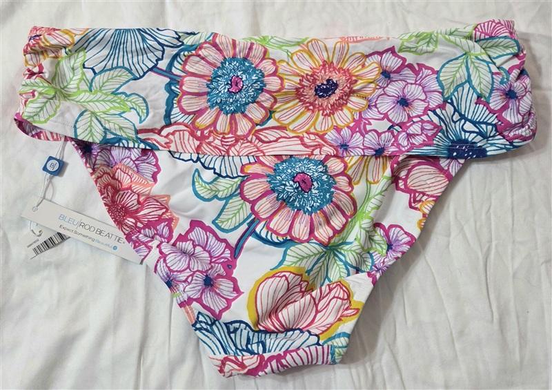 NWT Bleu Rod Beattie 12 Poppy Floral Banded Bikini Swim Bottom 133195