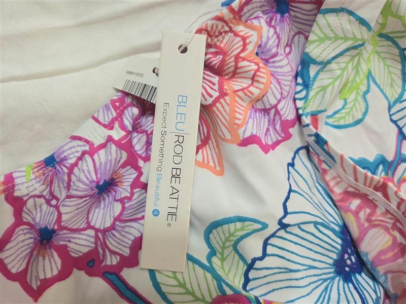 NWT Bleu Rod Beattie 12 Poppy Floral Banded Bikini Swim Bottom 133195