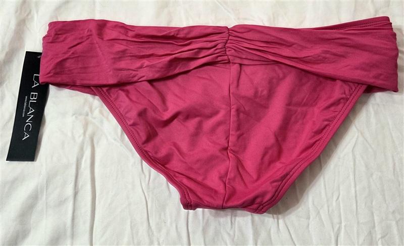 NWT La Blanca 10 Island Goddess Shirred Hipster Bikini Swim Bottoms 133196