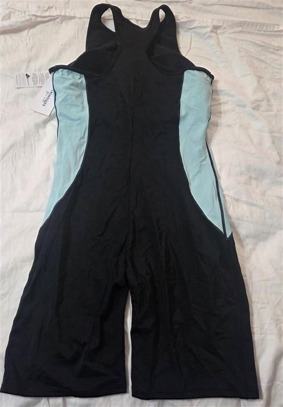 NWT Swimsuits For All 16 Black Mint Green Zip UP 1pc Singlet Swim 133199