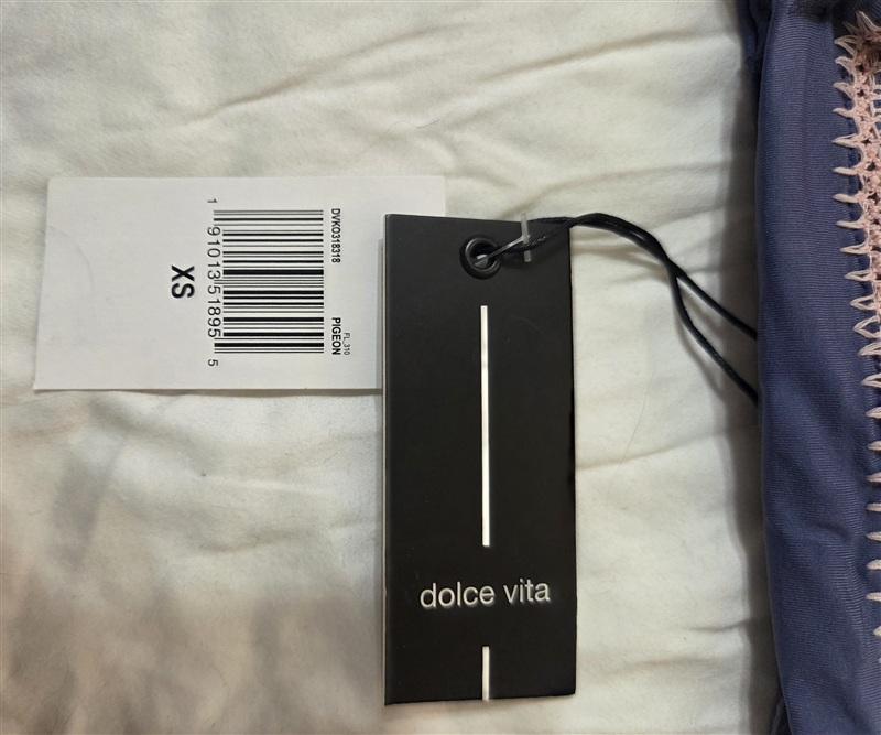 NWT Dolce Vita Pom-Pom Stitch XS Triangle Bikini Swim Top 133201