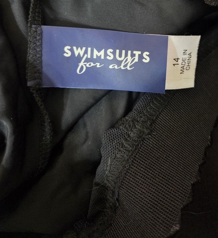 NWT Swimsuits For All 14 Lattice Swim dress Black 133203