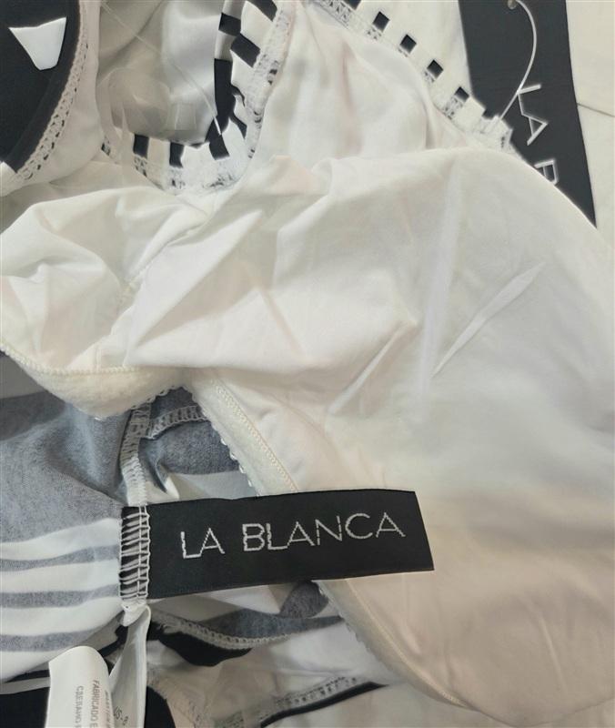NWT La Blanca 8 Off Shoulder Cap Sleeve Hipster Bikini Swimsuit Crop Top 133204
