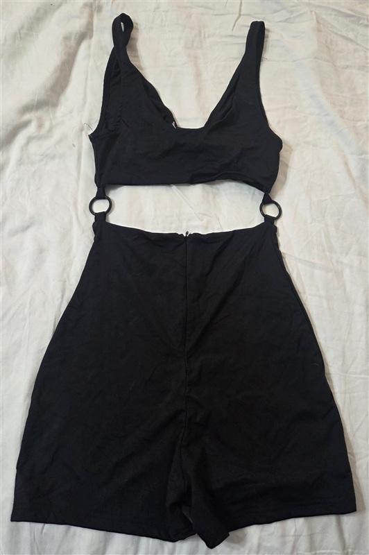 NWOT Tiger Mist S Open Middle Ring Romper Playsuit Black 133205