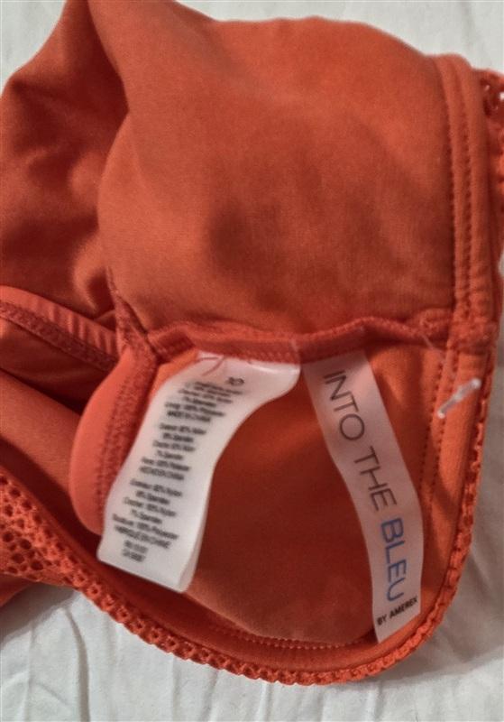 NWOT Bleu Rod Beattie 10 Orange Lace Banded Bikini Swim Bottom 133208