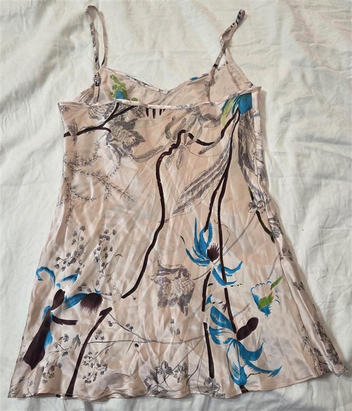 NWT Hale Bob Chemise Satin Pink Tropical Tank Gown 133210