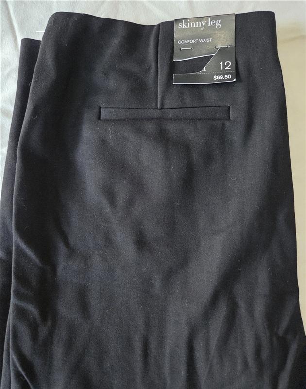 NWT Alfani 12 Skinny Leg Comfort Waist Black Pants 133215