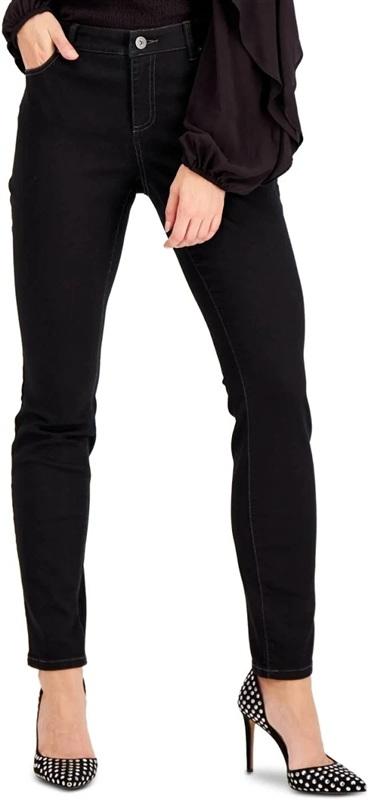 NWT INC 16 Mid Rise Skinny Leg Black Pants Regular 133219
