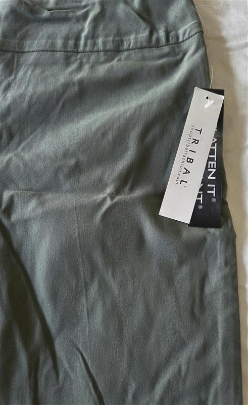 NWT Tribal 14 Flatten It Green Pull On Ankle Pants 133220