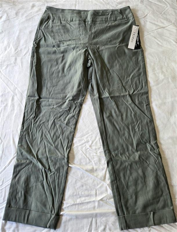 NWT Tribal 14 Flatten It Green Pull On Ankle Pants 133220
