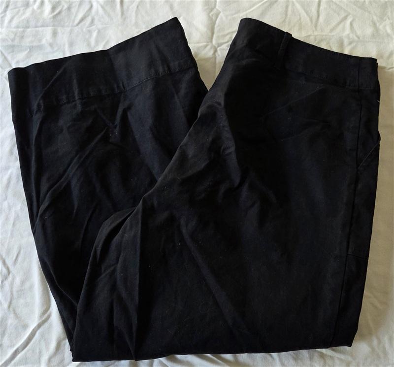NWOT INC 14 Wide Leg Crop Button Fly Black Chino Pants 133243