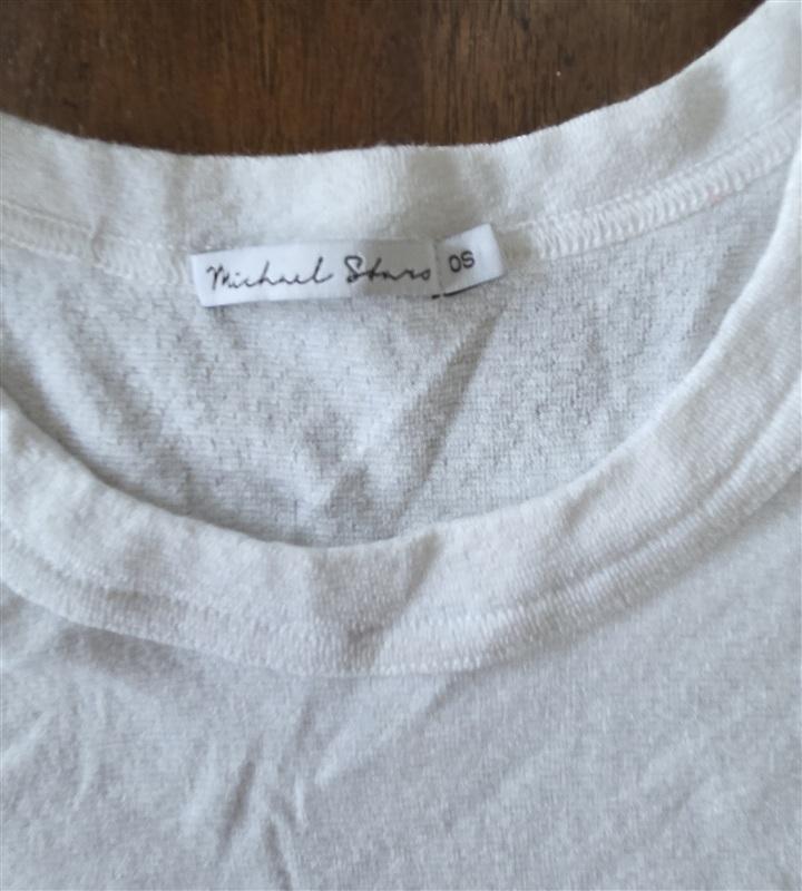NWOT Michael Stars OS Trudy Short Sleeve T Shirt White 133249