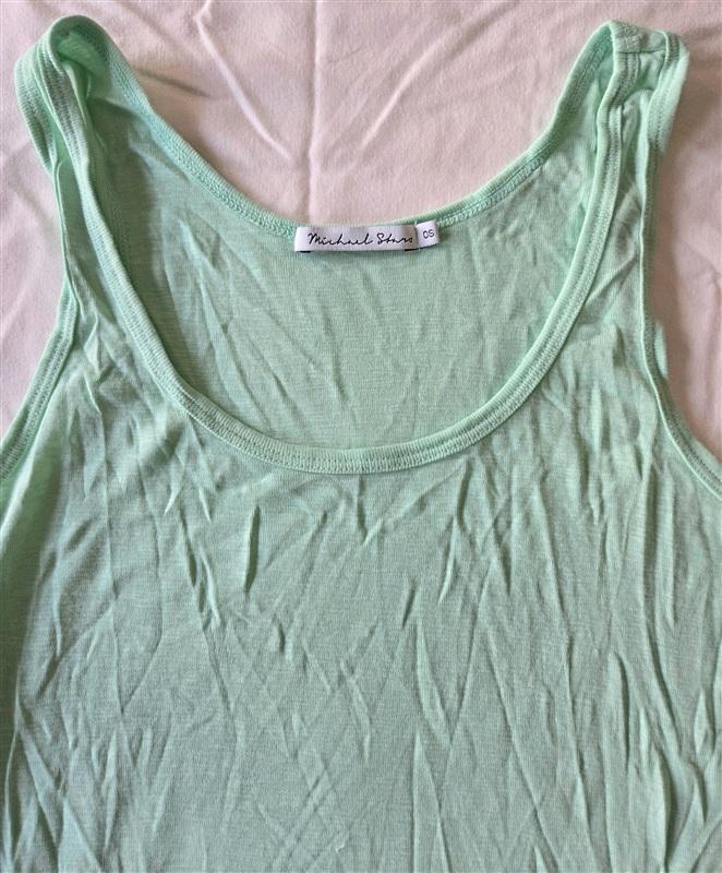 NWOT Michael Stars OS Paloma Supima Scoop Neck Green Tank Top 133251