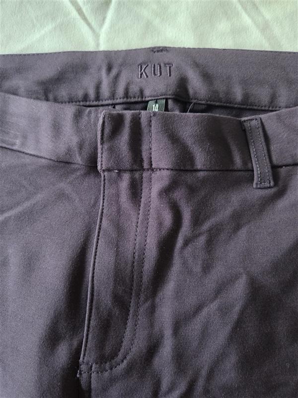 NWT KUT 14 Ankle Cigarette Trouser Stretch Pants Aubergine Purple 133253