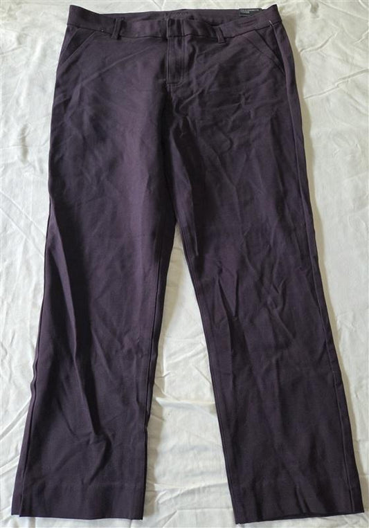 NWT KUT 14 Ankle Cigarette Trouser Stretch Pants Aubergine Purple 133253