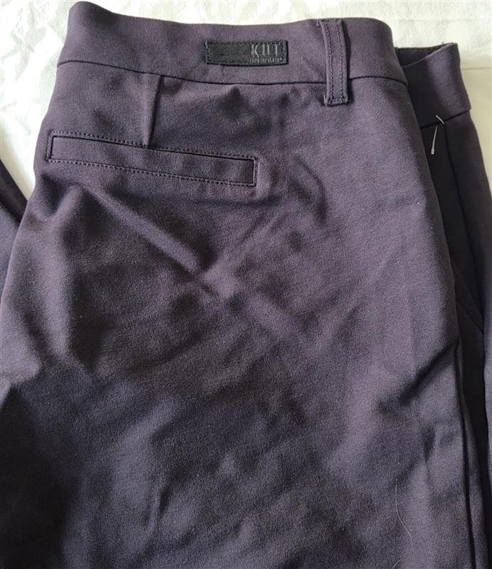 NWT KUT 14 Ankle Cigarette Trouser Stretch Pants Aubergine Purple 133253