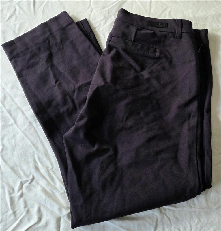 NWT KUT 14 Ankle Cigarette Trouser Stretch Pants Aubergine Purple 133253