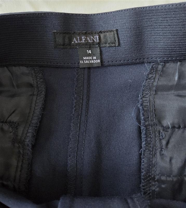 NWOT Alfani 14 Skinny Leg Comfort Waist Navy Blue Pants 133255