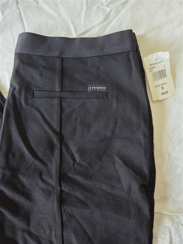 NWT Sanctuary 32 Oxford Trouser Ankle Pants Black 133258