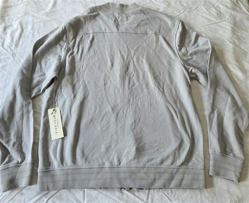 NWTD Five Four LG Kostis Gray Bomber Jacket Zip Up Cotton 133259