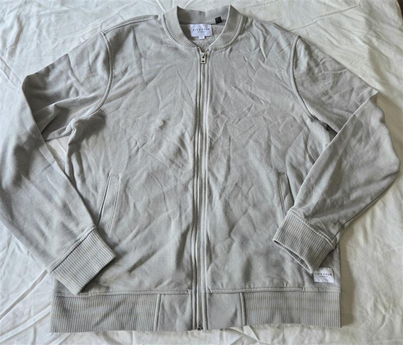 NWTD Five Four LG Kostis Gray Bomber Jacket Zip Up Cotton 133259