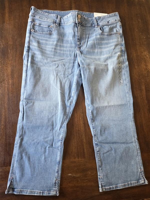 NWT American Eagle 20 Artist Crop Low Rise Next Level Stretch Indigo 133263