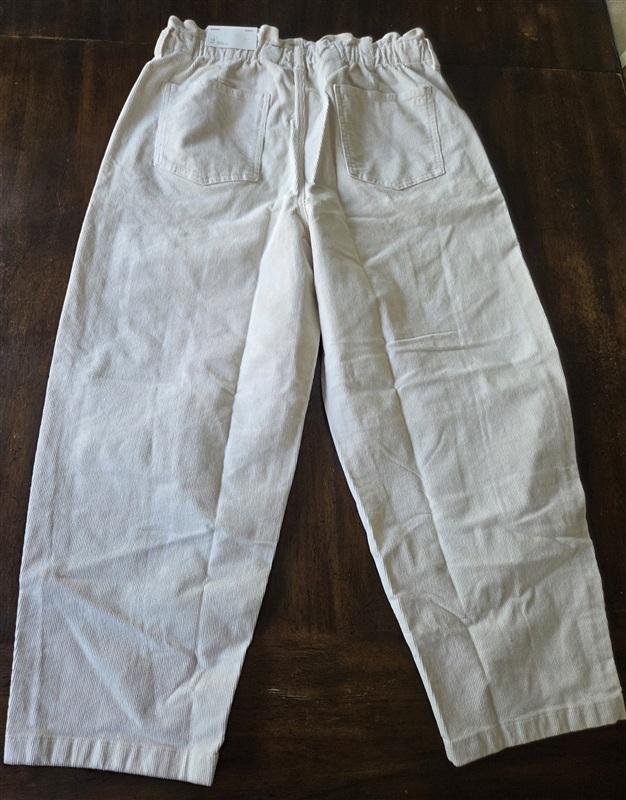 NWT American Eagle Barrel Stretch 14 Corduroy Pants Ivory Stretch 133270