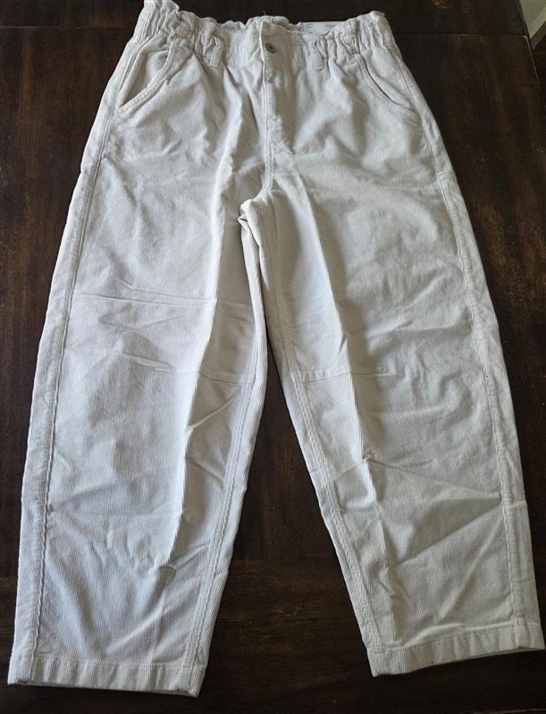NWT American Eagle Barrel Stretch 14 Corduroy Pants Ivory Stretch 133270
