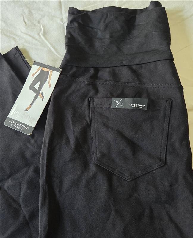 NWT Liverpool 16 33 Maternity Straight Jeans Black 133273