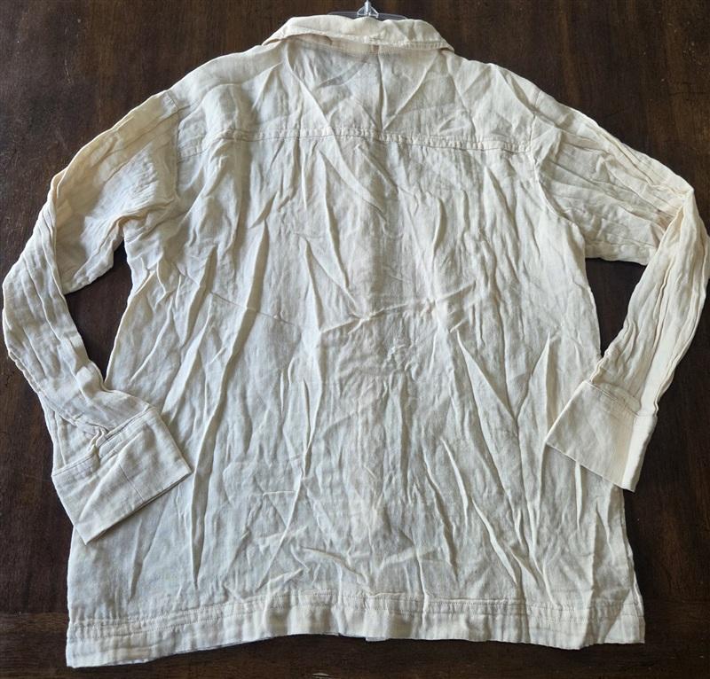 NWT Calme Johnny Was XS Double Pocket Shacket Button Shirt Jacket Ivory 133275