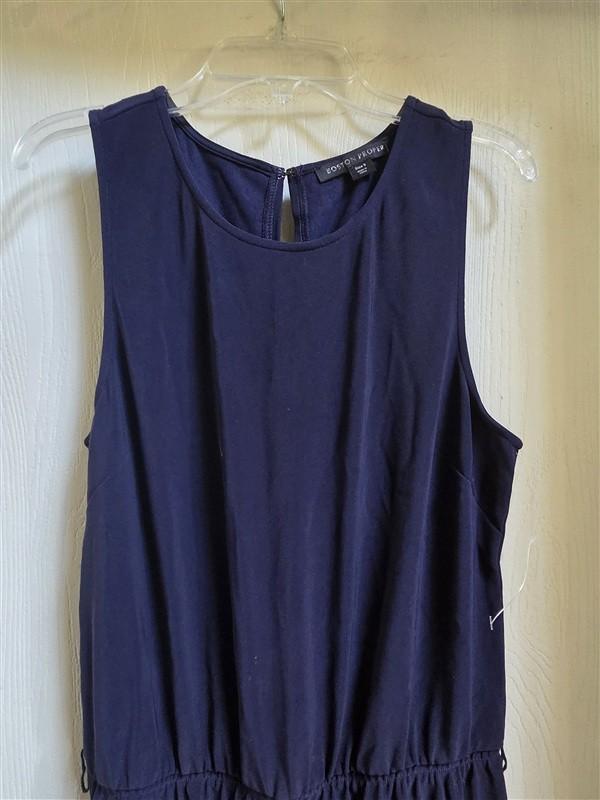 NWOTD Boston Proper S Beyond Travel Tie Waist Jumpsuit Navy Blue 133277