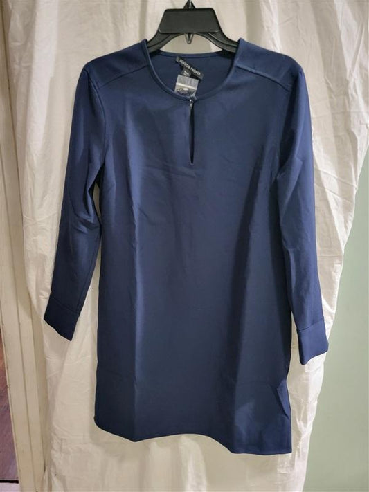 NWT Boston Proper SM Beyond Travel Key Hole Sheath Dress Blue 133278