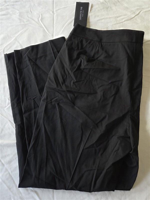 NWTD Lafayette 148 New York 14 Petite Irving Slim-Leg Pants Black 133282