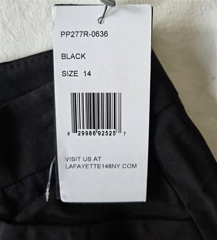 NWTD Lafayette 148 New York 14 Petite Irving Slim-Leg Pants Black 133282
