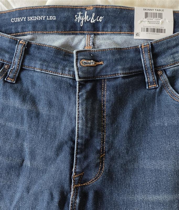 NWTD Style & Co 12s Curvy Skinny Leg Blue Dark Wash Jeans 133284
