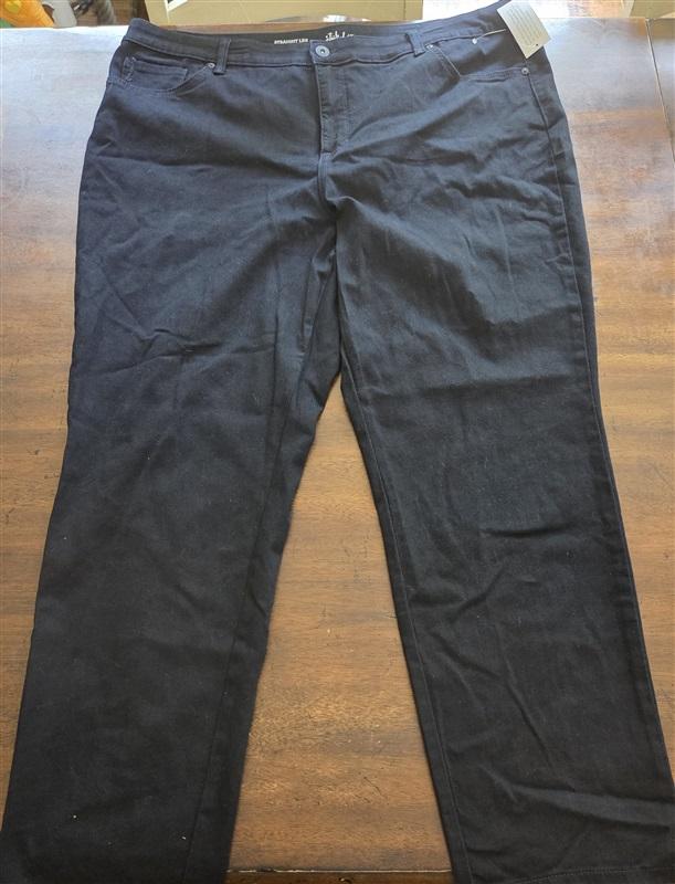 NWT Style & Co 12 Straight Leg Black Wash Jeans 133289