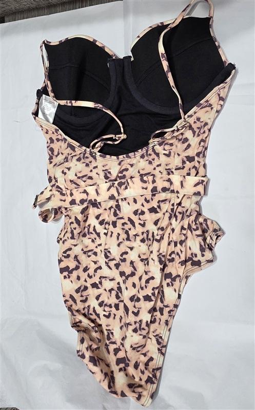 NWOTD We Wore What Tortoiseshell L Belted Underwired One-Piece Swimsuit 133291