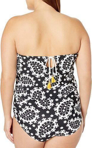 Anne Cole 18W RIVIERA PAISLEY Blouson Strapless 1PC Swimsuit 133293