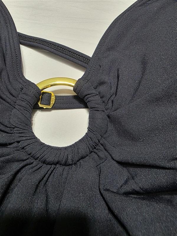 NWOT Bleu by Rod Beattie 14 Mio Ring Cross back 1PC Black Swimsuit 133294