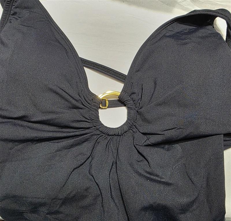 NWOT Bleu by Rod Beattie 14 Mio Ring Cross back 1PC Black Swimsuit 133294