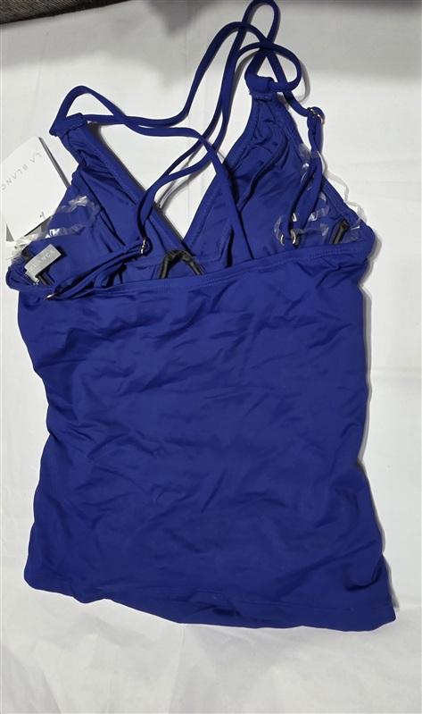NWT La Blanca 2 Island Goddess Blue Tankini Swim Top 130014